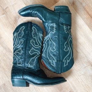 J.Chisholm Black Leather Cowboy Boots